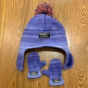 L.L. Bean Toddler Hat and Mittens 6-12 Mos